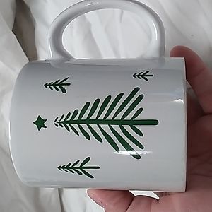 3 x 3 3/4 inches 3 trees design pac white & green
